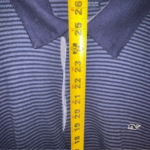 Vineyard Vines Sweater Mens XL Pullover Blue Striped Long‎ Sleeve Collared - Picture 6 of 6